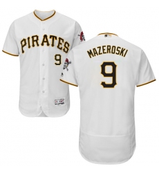 Men's Majestic Pittsburgh Pirates #9 Bill Mazeroski White Home Flex Base Authentic Collection MLB Jersey
