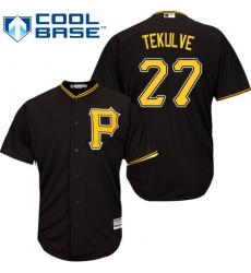 Youth Majestic Pittsburgh Pirates #27 Kent Tekulve Authentic Black Alternate Cool Base MLB Jersey