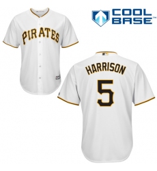 Youth Majestic Pittsburgh Pirates #5 Josh Harrison Authentic White Home Cool Base MLB Jersey