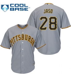 Youth Majestic Pittsburgh Pirates #28 John Jaso Replica Grey Road Cool Base MLB Jersey