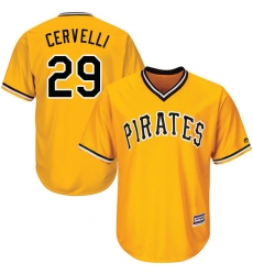 Youth Majestic Pittsburgh Pirates #29 Francisco Cervelli Authentic Gold Alternate Cool Base MLB Jersey