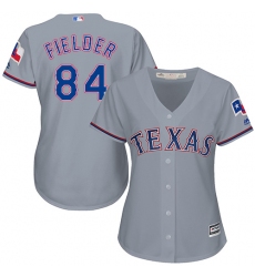 Women's Majestic Texas Rangers #84 Prince Fielder Authentic Grey Road Cool Base MLB Jersey