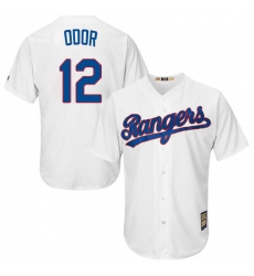 Men's Majestic Texas Rangers #12 Rougned Odor Authentic White Cooperstown MLB Jersey