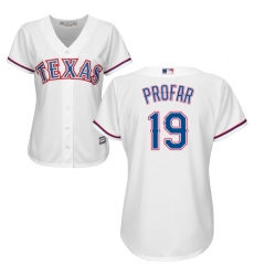 Women's Majestic Texas Rangers #19 Jurickson Profar Authentic White Home Cool Base MLB Jersey