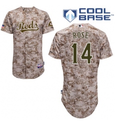 Men's Majestic Cincinnati Reds #14 Pete Rose Replica Camo Alternate Cool Base MLB Jersey