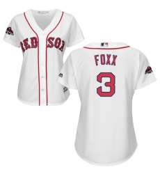 Women's Majestic Boston Red Sox #3 Jimmie Foxx Authentic White Home 2018 World Series Champions MLB Jersey