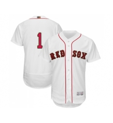 Men's Boston Red Sox #1 Bobby Doerr White 2019 Gold Program Flex Base Authentic Collection Baseball Jersey