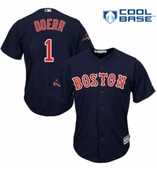 Youth Majestic Boston Red Sox #1 Bobby Doerr Authentic Navy Blue Alternate Road Cool Base 2018 World Series Champions MLB Jersey