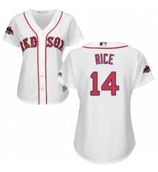 Women's Majestic Boston Red Sox #14 Jim Rice Authentic White Home 2018 World Series Champions MLB Jersey