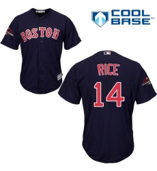 Youth Majestic Boston Red Sox #14 Jim Rice Authentic Navy Blue Alternate Road Cool Base 2018 World Series Champions MLB Jersey