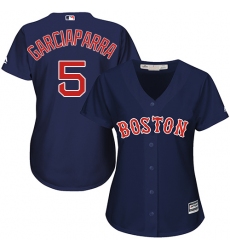 Women's Majestic Boston Red Sox #5 Nomar Garciaparra Authentic Navy Blue Alternate Road MLB Jersey