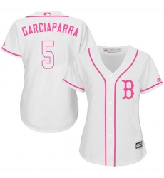Women's Majestic Boston Red Sox #5 Nomar Garciaparra Replica White Fashion MLB Jersey