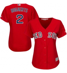 Women's Majestic Boston Red Sox #2 Xander Bogaerts Authentic Red Alternate Home MLB Jersey