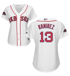 Women's Majestic Boston Red Sox #13 Hanley Ramirez Authentic White Home 2018 World Series Champions MLB Jersey