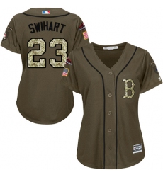 Women's Majestic Boston Red Sox #23 Blake Swihart Authentic Green Salute to Service 2018 World Series Champions MLB Jersey