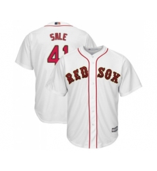 Youth Boston Red Sox #41 Chris Sale Authentic White 2019 Gold Program Cool Base Baseball Jersey