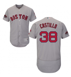Men's Majestic Boston Red Sox #38 Rusney Castillo Grey Road Flex Base Authentic Collection 2018 World Series Champions MLB Jersey
