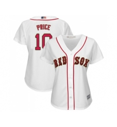 Women's Boston Red Sox #10 David Price Authentic White 2019 Gold Program Cool Base Baseball Jersey