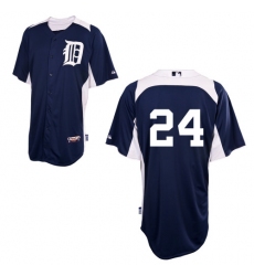 Men's Majestic Detroit Tigers #24 Miguel Cabrera Authentic Navy Blue 2011 Home Cool Base BP MLB Jersey
