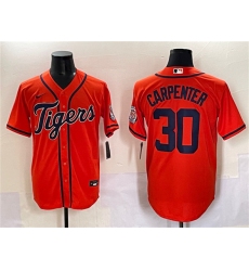 Men's Detroit Tigers #30 Kerry Carpenter Orange With Cool Base Stitched Baseball Jersey