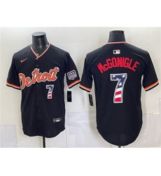 Men's Detroit Tigers #7 Kevin McGonigle Black 2026 USA 250 Fourth of July Stitched Baseball Jersey