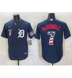 Men's Detroit Tigers #7 Kevin McGonigle Navy 2026 USA 250 Fourth of July Stitched Baseball Jersey
