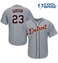 Men's Majestic Detroit Tigers #23 Kirk Gibson Replica Grey Road Cool Base MLB Jersey