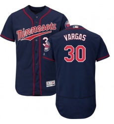 Men's Majestic Minnesota Twins #30 Kennys Vargas Authentic Navy Blue Alternate Flex Base Authentic Collection MLB Jersey