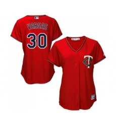 Women's Minnesota Twins #30 Kennys Vargas Replica Scarlet Alternate Cool Base Baseball Jersey