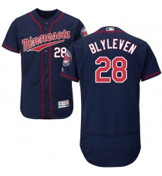 Men's Majestic Minnesota Twins #28 Bert Blyleven Authentic Navy Blue Alternate Flex Base Authentic Collection MLB Jersey