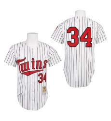 Men's Mitchell and Ness 1991 Minnesota Twins #34 Kirby Puckett Replica White Throwback MLB Jersey