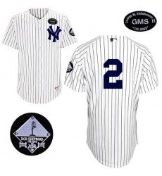Men's Majestic New York Yankees #2 Derek Jeter Authentic White GMS 