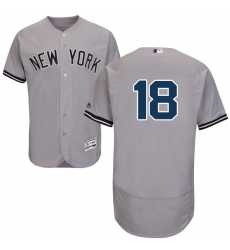 Men's Majestic New York Yankees #18 Didi Gregorius Grey Road Flex Base Authentic Collection MLB Jersey
