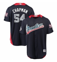 Men's Majestic New York Yankees #54 Aroldis Chapman Game Navy Blue American League 2018 MLB All-Star MLB Jersey