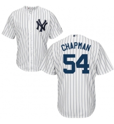 Youth Majestic New York Yankees #54 Aroldis Chapman Authentic White Home MLB Jersey