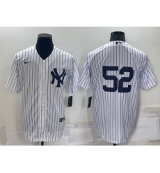 Men's New York Yankees #52 C.C. Sabathia White Cool Base Stitched Jersey