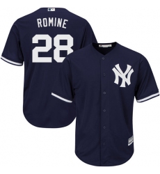 Men's Majestic New York Yankees #28 Austin Romine Replica Navy Blue Alternate MLB Jersey