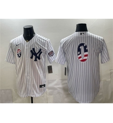 Men's New York Yankees #0 Marcus Stroman White 2026 USA 250 Fourth of July Home Stadium Stitched Baseball Jersey