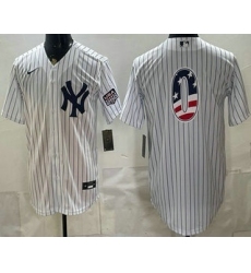 Men's New York Yankees #0 Marcus Stroman White 2026 USA 250 Fourth of July Home Stadium Stitched Jersey