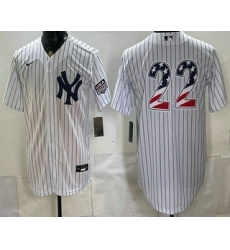 Men's New York Yankees #22 Ben Rice White 2026 USA 250 Fourth of July Home Stadium Stitched Jersey