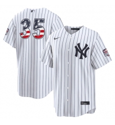 Men's New York Yankees #35 Cody Bellinger White 2026 USA 250 Fourth of July Home Stadium Stitched Baseball Jersey