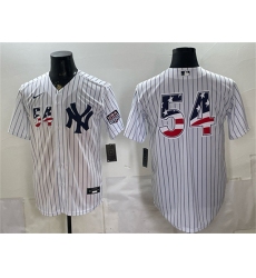 Men's New York Yankees #54 Max Fried White 2026 USA 250 Fourth of July Home Stadium Stitched Baseball Jersey