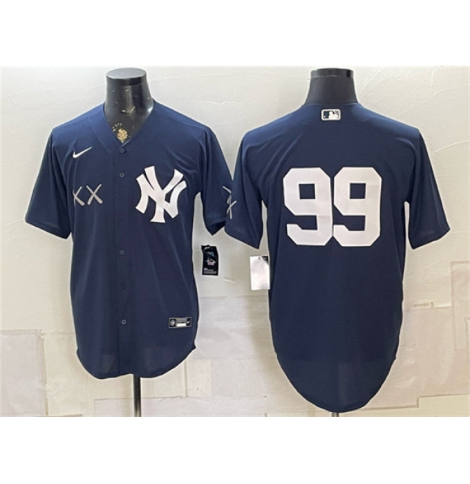 Men's New York Yankees x KAWS #99 Aaron Judge Navy Stadium Stitched Baseball Jersey