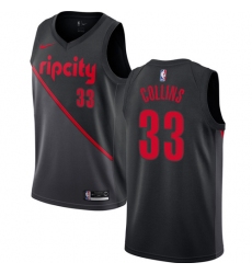 Men's Nike Portland Trail Blazers #33 Zach Collins Swingman Black NBA Jersey - 2018 19 City Edition