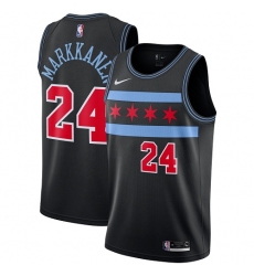 Women's Nike Chicago Bulls #24 Lauri Markkanen Swingman Black NBA Jersey - City Edition