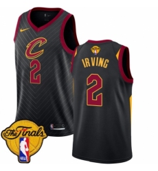 Men's Nike Cleveland Cavaliers #2 Kyrie Irving Authentic Black 2018 NBA Finals Bound NBA Jersey Statement Edition