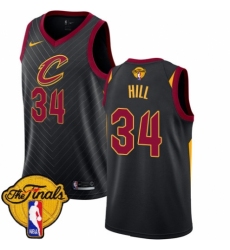 Men's Nike Cleveland Cavaliers #34 Tyrone Hill Swingman Black 2018 NBA Finals Bound NBA Jersey Statement Edition