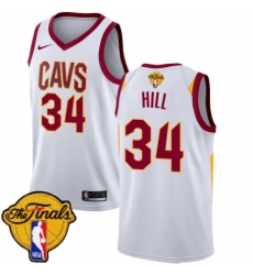 Men's Nike Cleveland Cavaliers #34 Tyrone Hill Swingman White 2018 NBA Finals Bound NBA Jersey - Association Edition