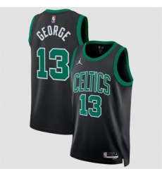 Men's Boston Celtics #13 Paul George Black Statement Edition Stitched Basketball Jersey