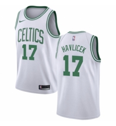 Women's Nike Boston Celtics #17 John Havlicek Authentic White NBA Jersey - Association Edition